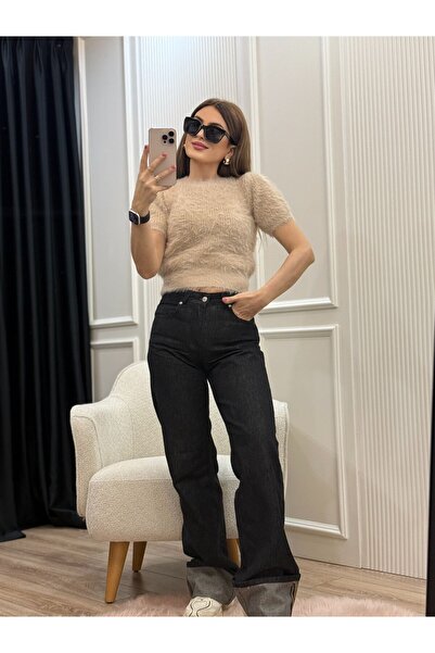 Dilvin Paçası Kıvrık Simli Jeans