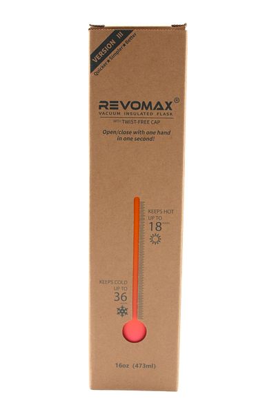 Revomax 16-oz Stainless Steel/Vacuum Thermos 473ml Orange/Pink