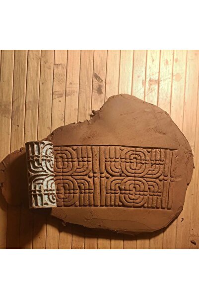 Enbceramic 8 CM GEOMETRİK DESEN OKLAVASI DESEN RULOSU SERAMİK & POLİMER KİL İ...