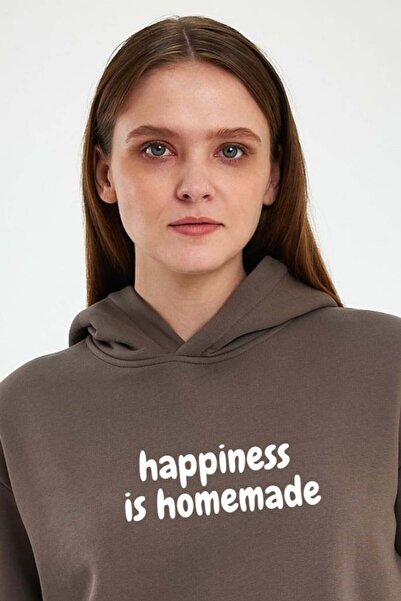 yakamor Umisex με τύπωμα επένδυση fleece Φούτερ με κουκούλα