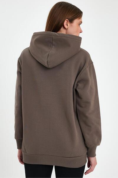 yakamor Umisex με τύπωμα επένδυση fleece Φούτερ με κουκούλα