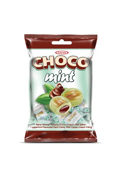 TAYAŞ Choco Mint Mint - Flavored Cocoa Cream, Filled Hard Candy 1000g (1 Bag)