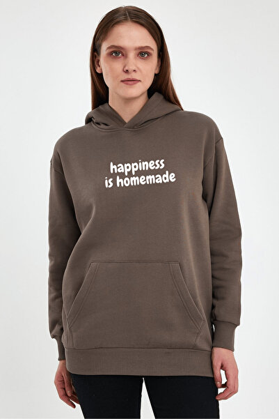 yakamor Umisex με τύπωμα επένδυση fleece Φούτερ με κουκούλα