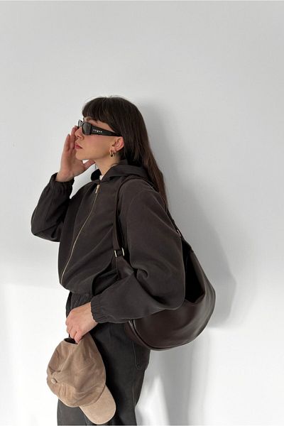 Yuka Atelier Дамска чанта за през рамо Sage Casual с регулируемо рамо, кафява
