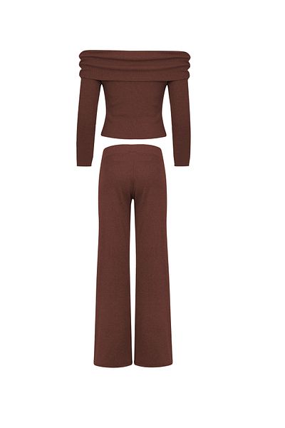 La Sarta Caldo Camisole Brown Bottom Top Set