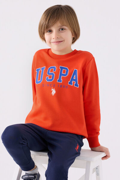 U.S. Polo Assn. Boy's Orange Tracksuit Set
