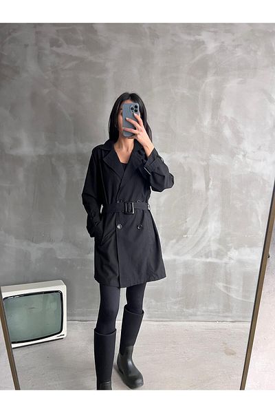 bymaestro woman Trenci clasic cu centură de sezon pentru femei