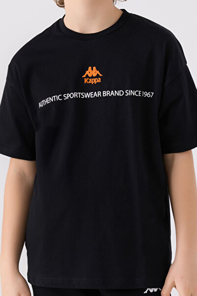Kappa Boy's Black T-Shirt - 341Z1Qw Model