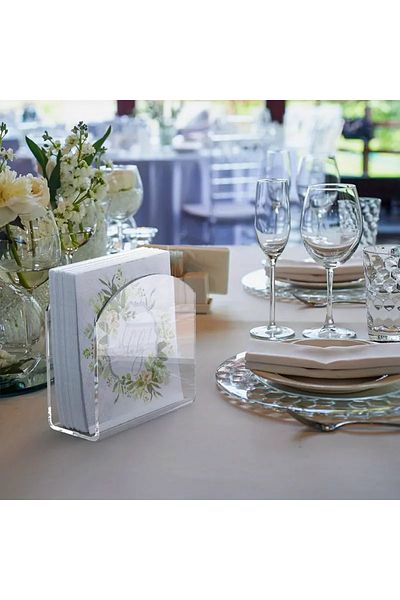 Pleksi Marketi Suport pentru șervețele din plexiglas transparent - Organizator modern de masă