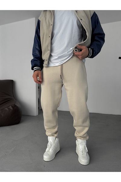BYBASICMAN Beige Basic Raised Elastic Tracksuit By-062