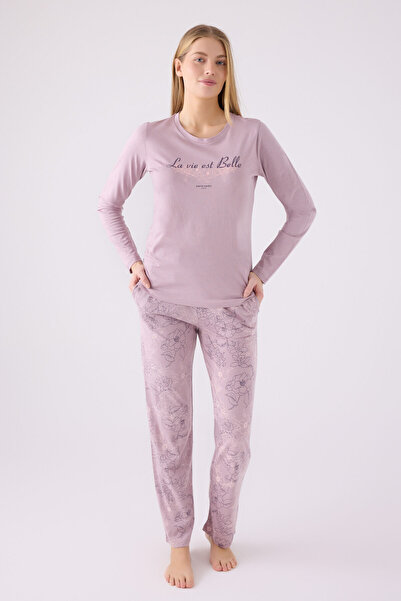 Pierre Cardin Kadın Mor Uzun Kol Pijama Takım