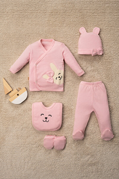 TİNY GOLDEN Neşeli Bebekler Organik Kumaş 5'li Yenidoğan Hastane Çıkışı