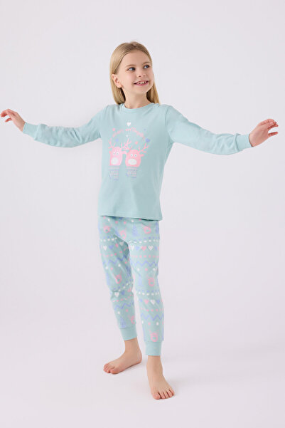 Rolypoly Set pijamale pentru fete verde apă RP3486-2