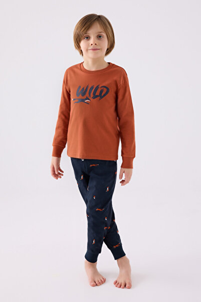 Rolypoly Boy's Brown Long Sleeve Pajama Set