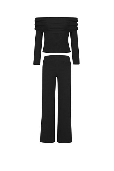 La Sarta Caldo Camisole Black Bottom Top Set