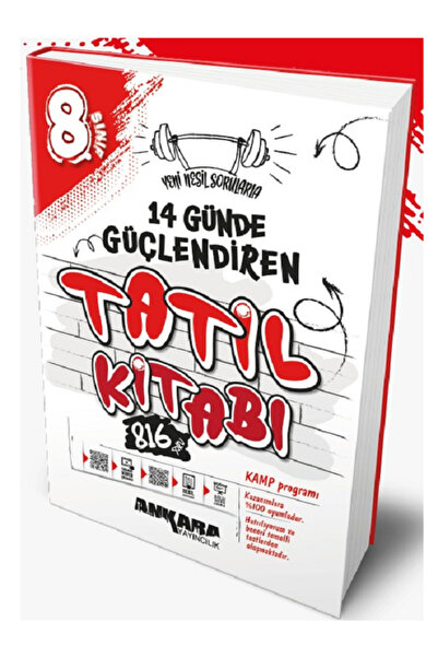 Açı Yayınları 8.Sınıf Ankara Güçlendiren TATİL KİTABI / KAMP Programı / 816 Soru / Yeni Nesil Sorularla