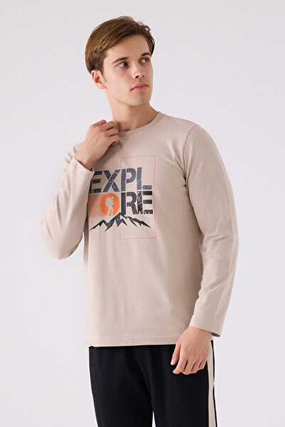 Arnetta Erkek Kahverengi Uzun Kol Pijama Takım