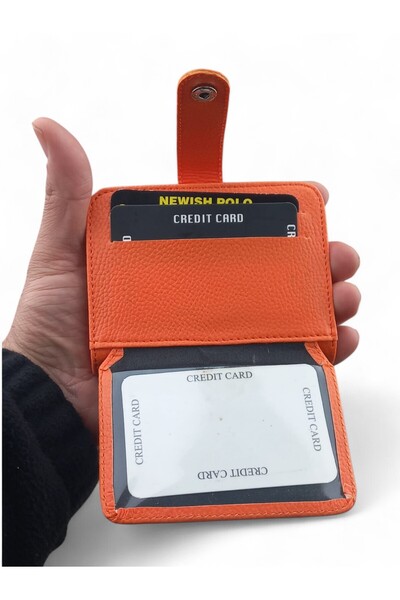 Newish Unisex Orange Wallet and Card Holder