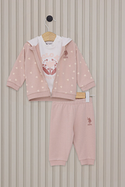 U.S. Polo Assn. Girl Baby Pink 3-piece Set