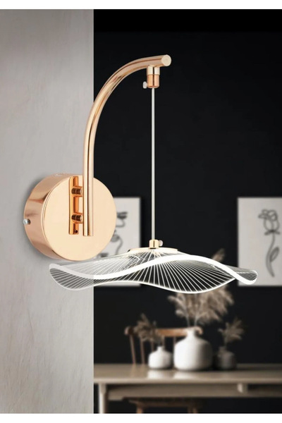 Fico Home Modern Tasarım Jellyfish Ledli Aplik Gold Sarı Duvar Apliği