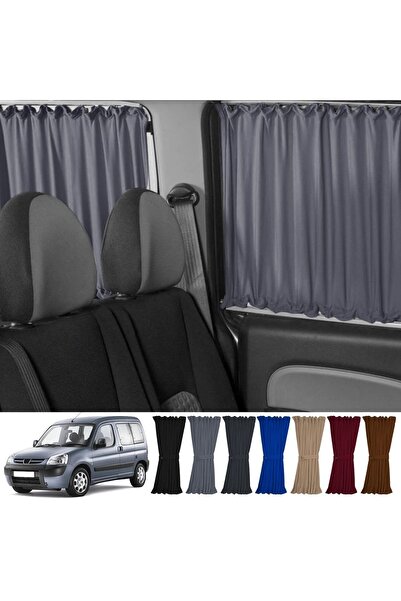 Oto Pandami Peugeot Partner 1996-2008 Uyumlu Gri Raylı Oto Perde Takımı