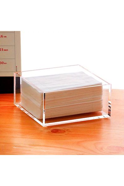 Pleksi Marketi Clear Acrylic Large Napkin Holder Box - Modern Design