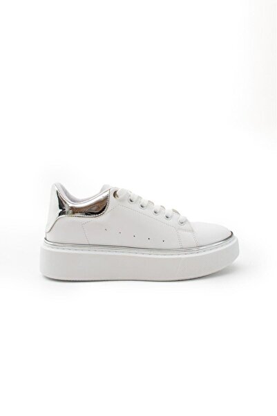 wolk shoes Γυναικεία αθλητικά παπούτσια Luster Lace-Up Χοντρή σόλα με ασημί λ...