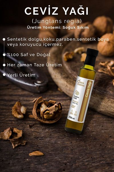 OnkaFarma Onka Farma - 250 ml 100% Natural and Pure Walnut Oil