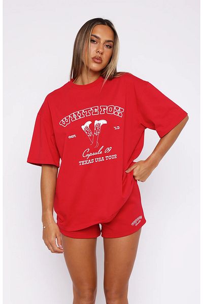 The Champ Clothing Тениска с кръгло деколте Wf Red Women's Capsule 09 Texas USA Tour Written