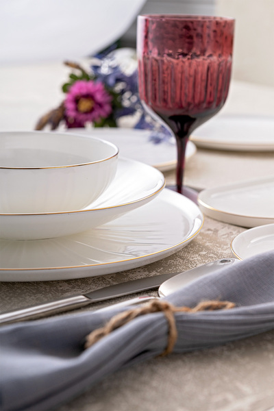 Emsan Sirius Gold Fine Bone 59 Parça 12 Kişilik Yemek Takımı