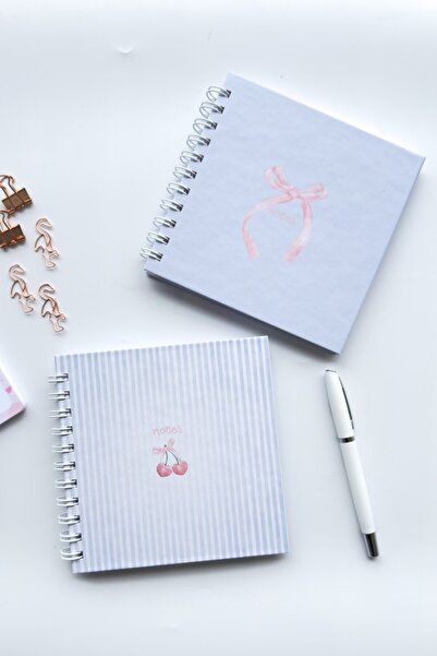 Martius Art غطاء صلب مربع مقاس 15 × 15 سم، مجموعة من 2 دفتر ملاحظات حلزوني / دفتر مدرسي / دفتر ملاحظات