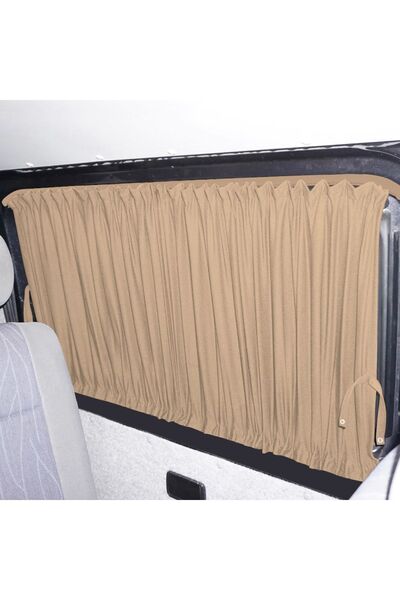 Oto Pandami Mercedes Vito 2006-2022 Uyumlu Krem Raylı Oto Perde Takımı