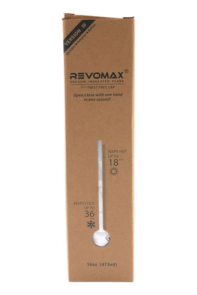 Revomax 473ml White Stainless Steel/Vacuum Thermos - 16 oz