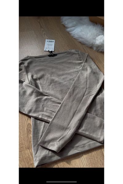 Dilvin 31332 Boat Neck Long Sleeve Ball-Light Mink