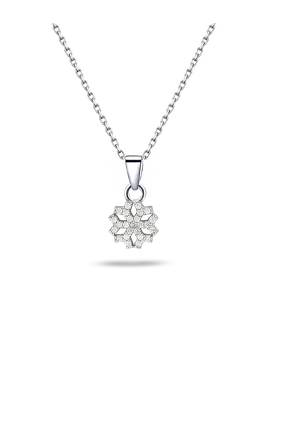 Brezza Lusso Jewelry 925 Ayar Gümüş Minimal Pırlanta Model Kar Tanesi Kadın K...