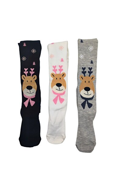 Defne Baby Памучни чорапогащи с животински мотив за бебета и деца от 3 части