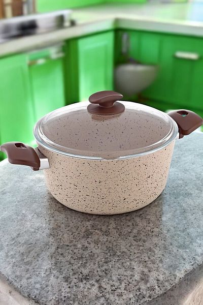 Gökdil Gözde Fireproof Non-Stick 26 Cm Flat Granite Pot Bakelite