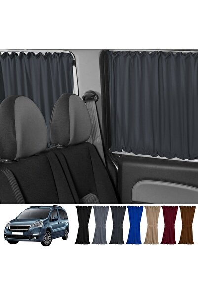 Oto Pandami Peugeot Partner Tepee 2008-2018 Uyumlu Füme Raylı Oto Perde Takımı