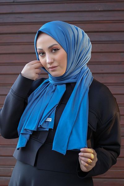 SAYRA Şal Femei Albastru Petrol Single Jersey Şal Pieptănat Syr003
