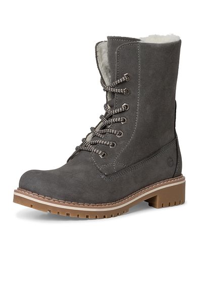 Tamaris Damen Elegante Stiefelette 1-26443-41 Schwarz 214 Anthracite Leder mit TOUCH-IT