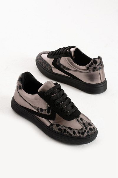 wolk shoes Viva Patterned Women's Sneakers - Anthracite Leopard