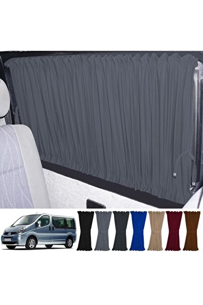 Oto Pandami Renault Trafic 2001-2014 Uyumlu Gri Raylı Oto Perde Takımı
