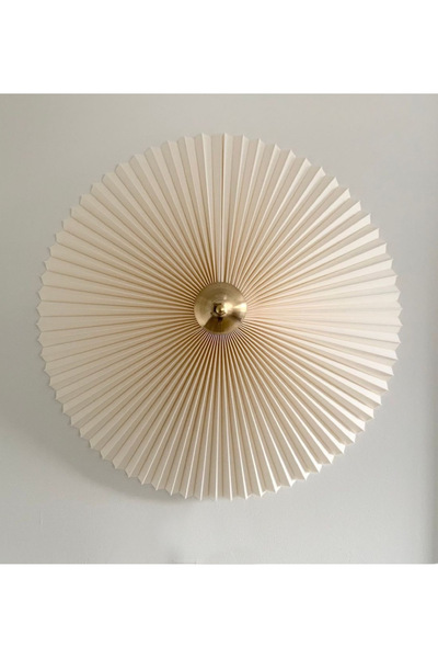 Fico Home Modern Exclusive Tasarım Umbrella Pilli Aplik Aç Kapa Butonlu Tak Çalıştır Krem Abajur Duvar Apliği