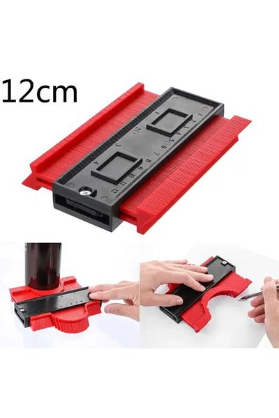 HORN 5inch 5inch Red 1pcs Contour Gauge Duplicator Ceramic Tile Carpet Cutting Template Profile Measuring