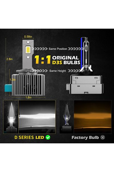 Choice D3s 6000k Cold White D Series D1s D3s Led Car Headlights Bulbs D2r D2s D4r D4s D5s D8s Turbo Lights