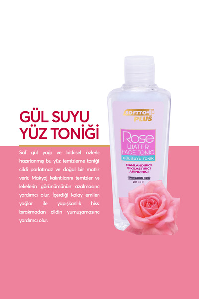 Softto Plus Gül Suyu Yüz Toniği 200 Ml