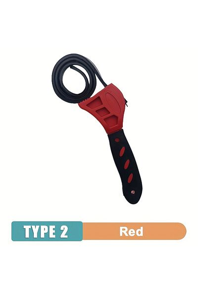 Choice Red 1Pcs 6inch Belt Wrench Oil Filter Puller Strap Spanner Chain Wrench Strap Opener, Adjustable Dis