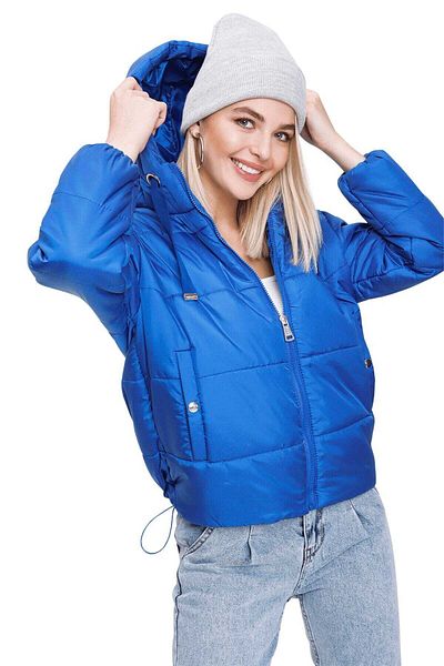 COCOCİX Women Lndigo Hooded Waist Drawstring down Coat