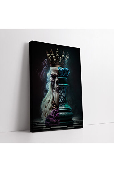 KOSS Dijital Pictură artistică abstractă cu piese de șah, pictură decorativă ...