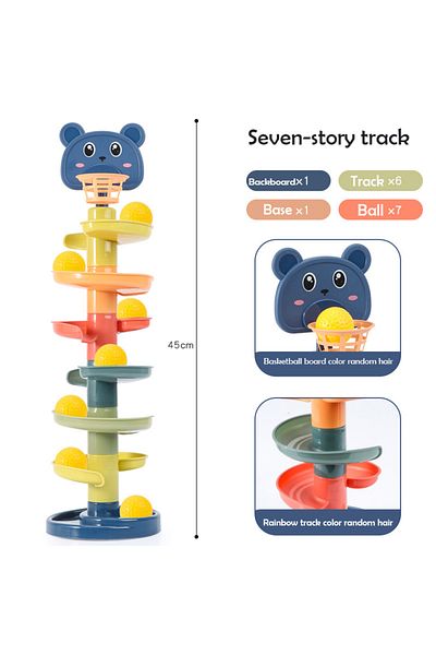 Choice 7 Layers 2-7 Layes Track Rolling Ball Pile Tower Early Educational Toy For Babies Rotating Track Edu